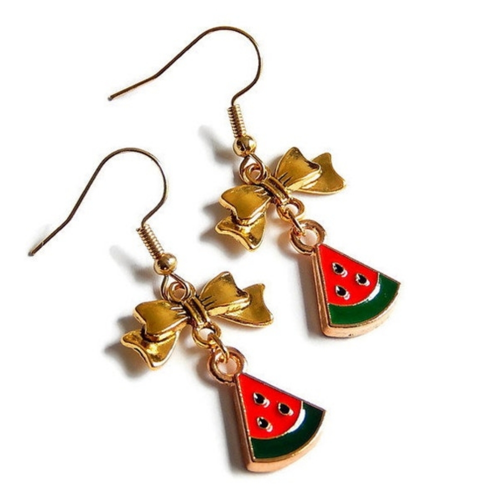 Watermelon Bow Earrings